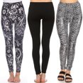 thumbnail image 1 of White Mark Women's 3-Pack Soft Stretchable Printed Leggings, 1 of 2