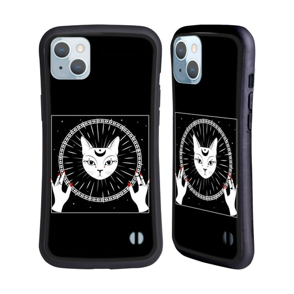 Head Case Designs Officially Licensed Haroulita Magick - Tarot - Mystical Cat And Moon Hybrid Case Compatible with Apple iPhone 14 Plus