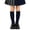 Navy, variant on fnnxnal Girls Solid Color Knee High Socks, Cotton Ruffle Ribbed Scalloped School Uniform, White,Size 3-4T