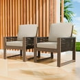 thumbnail image 2 of EAGLE PEAK 2 Pieces Natural Real Wood Cedar Spacious Seat Dining Chairs with Beige Cushions for Garden, Yard, Porch, Balcony, 2 of 8