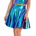 thumbnail image 6 of Women's Sexy Pleated Mini Skirt, High Waist Bodycon Short Skirt, Party Club Skirt for Stage Performance, Night Out and Dance,Blue,M, 6 of 7