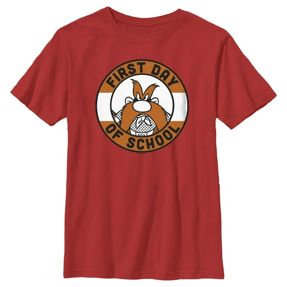 Boy's Looney Tunes Back to School Yosemite Sam Graphic Tee Red Large