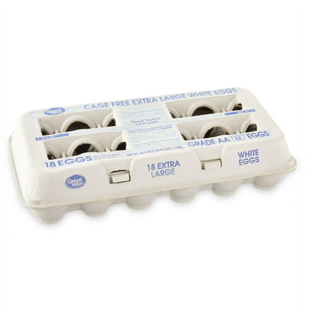 Great Value Cage-Free Extra Large White Eggs, 18 Count