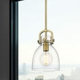 thumbnail image 2 of 412-1S-BB-18CL Innovations Lighting Newton Bell - 1 Light Pendant In Restoration Style-22 Inches Tall and 18 Inches Wide-Brushed Brass Finish, 2 of 3