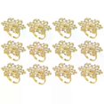 thumbnail image 1 of 12 Pieces Snowflake Napkin Rings Christmas Napkin Ring Buckle Rhinestone Pearl Napkin Holder for Christmas Table Decor, 1 of 5