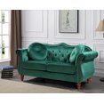 thumbnail image 2 of Uspridefurniture Tommy Chesterfield Velvet Loveseat,Green, 2 of 5