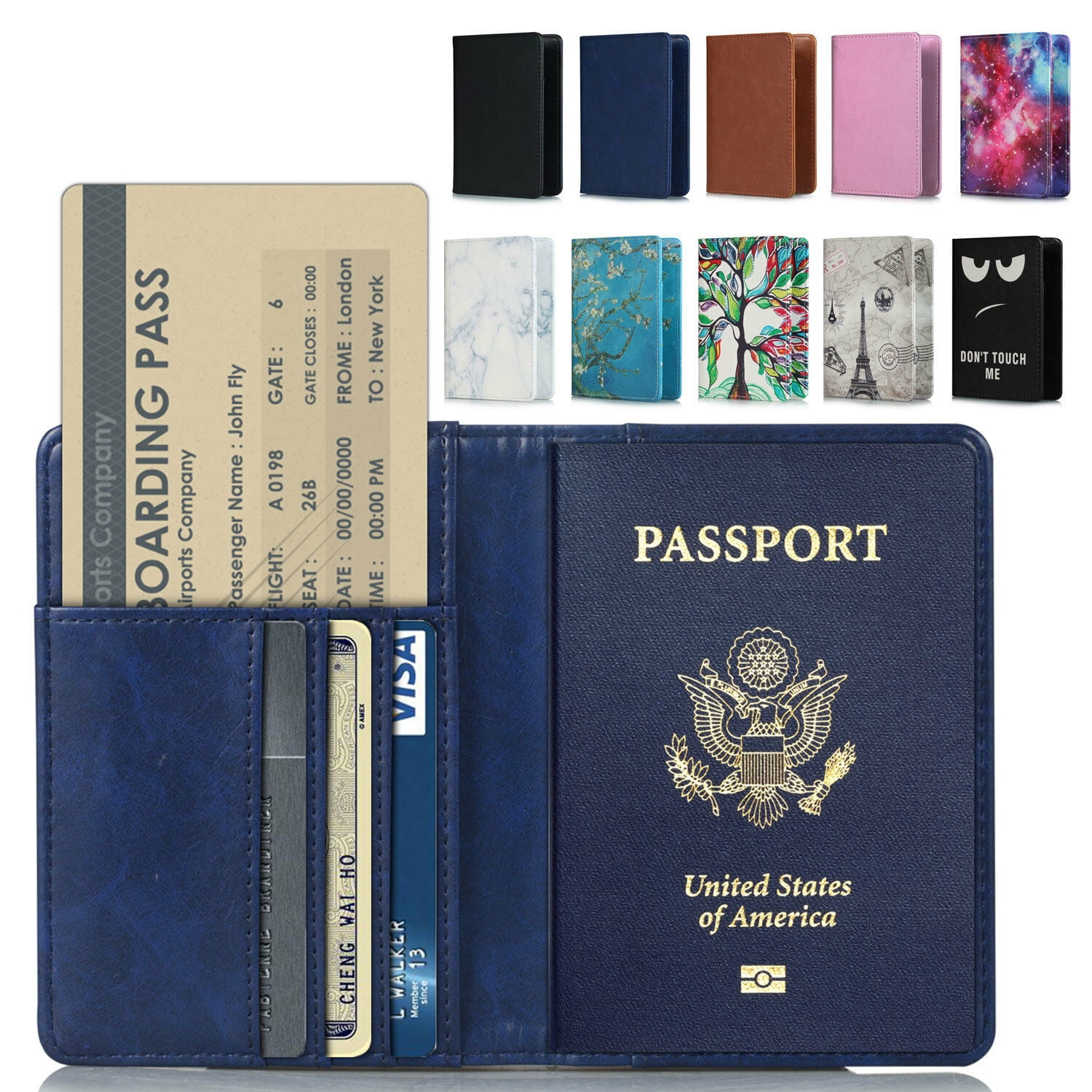 Case Leather Cover Paris Travel PVC Passport Holder Eiffel Tower 