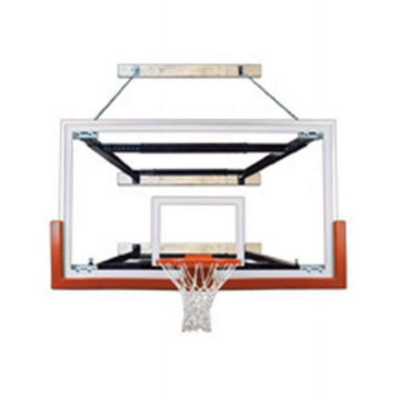 SuperMount80 Victory Steel-Glass Wall Mounted Basketball System, Brick Red