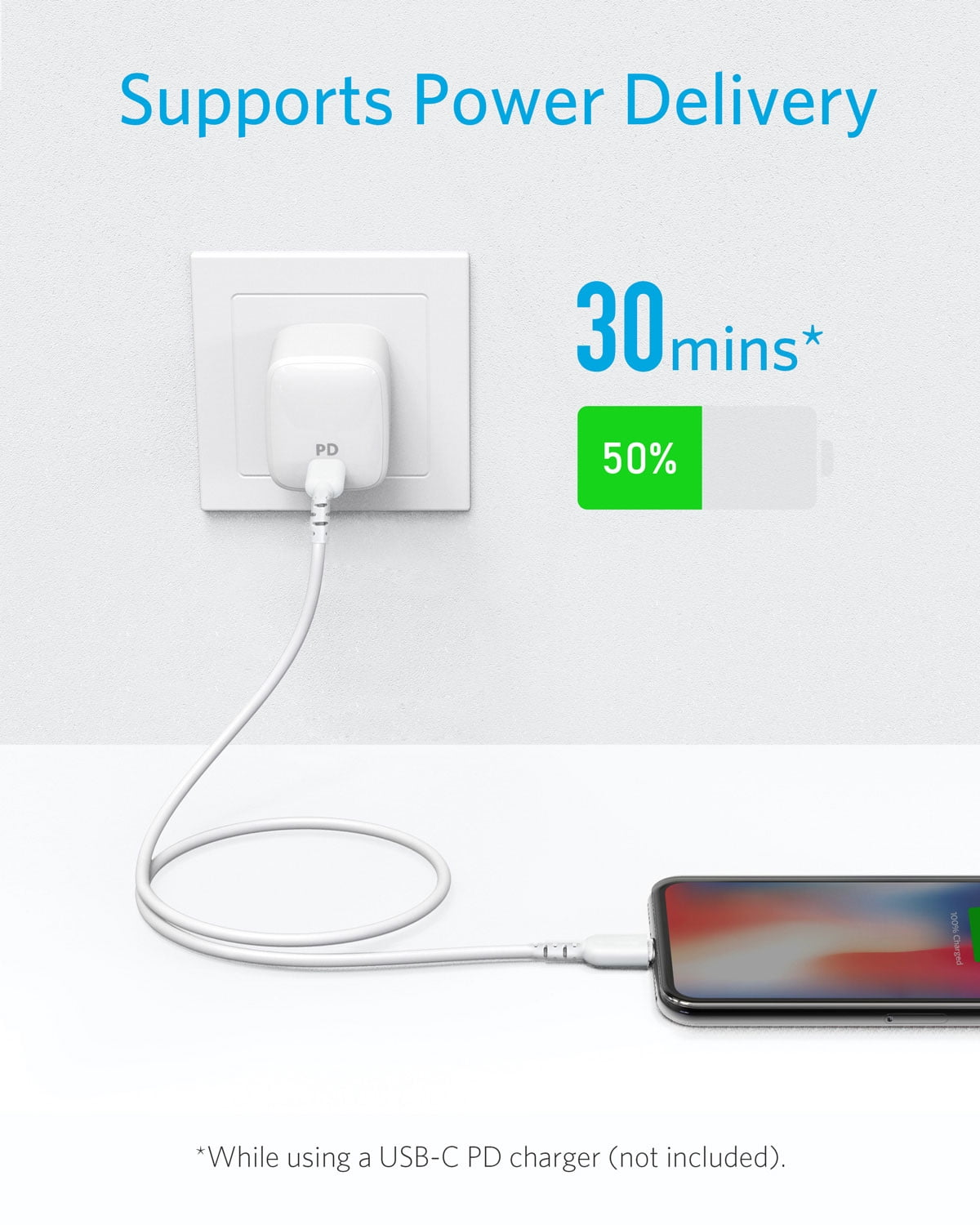 Anker PowerLine Select USB-C to Lightning Cable White (3ft)