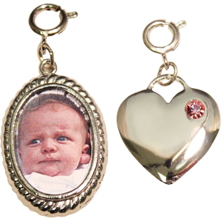 Gloria Duchin Silver-Tone Charms - Heart and Picture Frame for Baby Girl