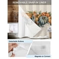 thumbnail image 3 of No Hook Cloth Fabric Shower Curtain with Snap in Liner, Pumpkins Thanksgiving Waterproof Shower Curtains Set with See Through Top Window, Eucalyptus Leaves Retro Beige Bath Curtains Shower 36"x72", 3 of 6
