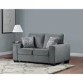 thumbnail image 2 of Classic Living Room Loveseat Sofa with 2 Pillows, Square Armrest, Dark Grey, 2 of 3
