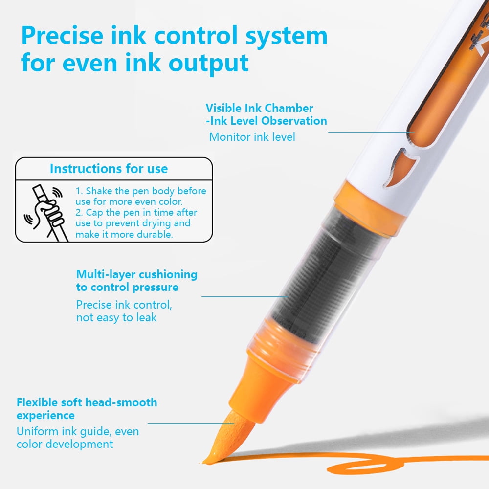 Direct Liquid Soft Head Acrylic Marker Pens,Acrylic Paint Markers, Brush Tip Acrylic Paint Pens, Ideal for Canvas, Wood, Stone, and DIY Craft