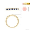 thumbnail image 6 of ANGARA Natural Channel Square Sapphire and Diamond Half Eternity Ring in 14K Yellow Gold for Women (Size-1.8mm) | September Birthstone, Anniversary, Jewelry Gift for Women | Natural Sapphire Ring, 6 of 10