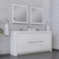 thumbnail image 2 of Alya Bath Sortino 72" Wood Bathroom Vanity with Acrylic Sink in White, 2 of 7