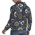 thumbnail image 6 of Rateoe Nautical Pattern Mens Hoodie, Pullover Hooded Sweatshirt, Kangaroo Pocket Hoodie Ideal for Daily Wear, Travel and Home-Medium, 6 of 7