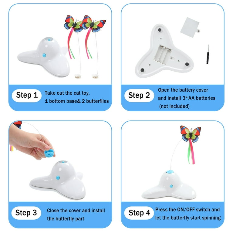 Electric rotating hot sale butterfly cat toy