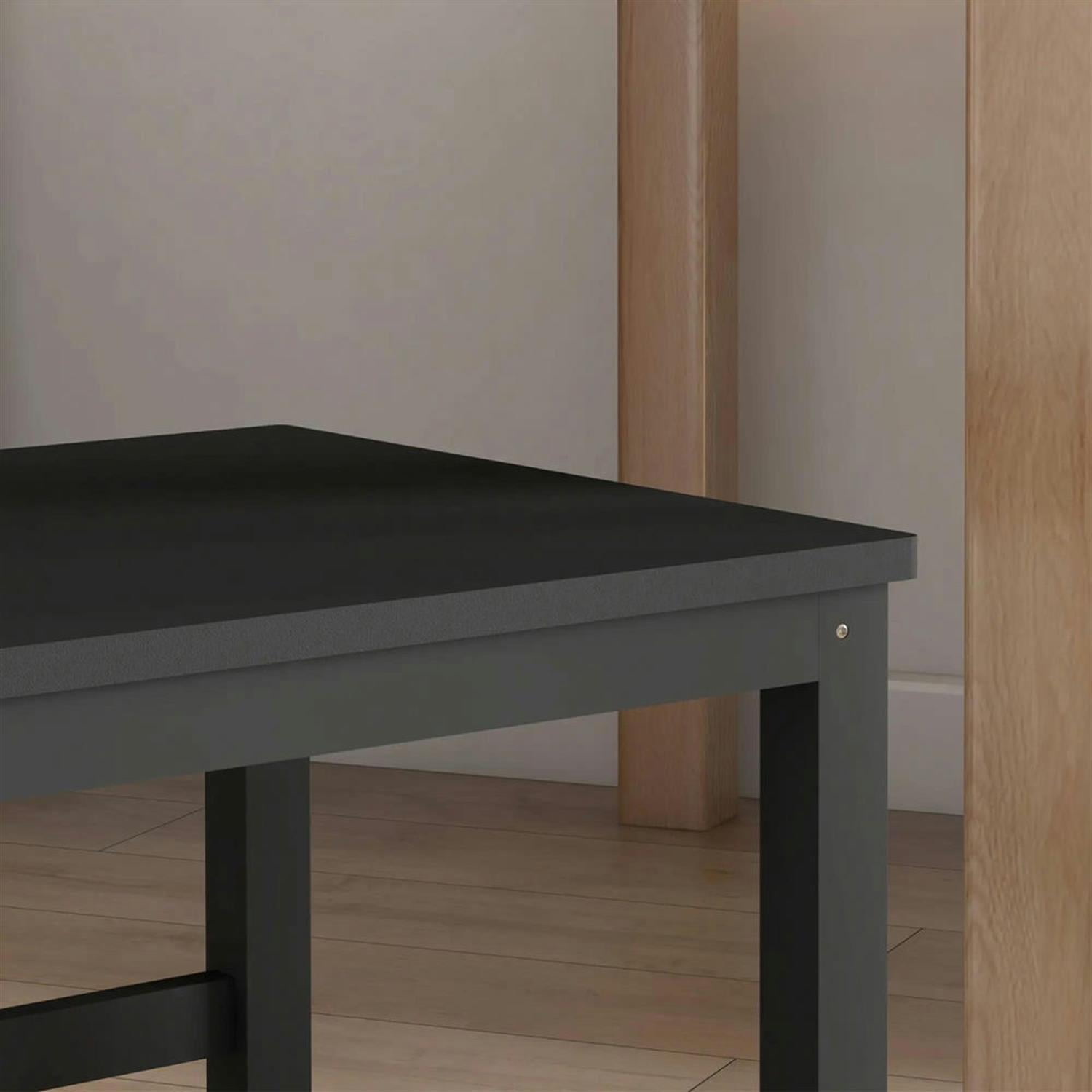 Demi Bonn Dining Chairs Set of 4, Pine Wood Farmhouse Dining Room Chairs with Slat Back for Kitchen Restaurant, Living Room, Black