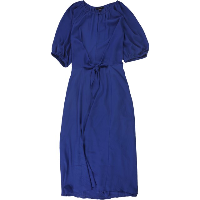 Alfani - Vestido a media pierna con lazo en la parte delantera para mujer, azul, pequeño