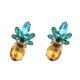 thumbnail image 2 of 1 par de pendientes con forma de piña y cristales incrustados para mujer, con decoración de diamantes (como se muestra), 2 of 6