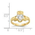 thumbnail image 3 of 14k April CZ Heart Birthstone Claddagh Ring R490, 3 of 6
