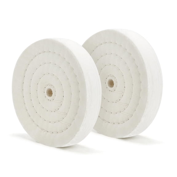 SCOTTCHEN 6" Extra Thick Polishing Wheel, 70 Ply, 1/2" Arbor Hole, 2 Pack for Bench Grinder