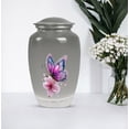 thumbnail image 7 of Butterfly Cremation Urn for Human Ashes, Large Decorative Urn for Adult Female, Elegant Pink & Blue Butterfly with Flower, Funeral Urn with Velvet Bag (10 Inch 1 Pc), 7 of 7
