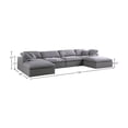 thumbnail image 3 of Meridian Furniture Serene Gray Durable Linen Fabric Modular Sectional, 3 of 6