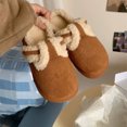 thumbnail image 6 of Penkiiy Warm Slippers for Women Vintage Padded Cotton Shoes Winter Warm Indoor Comfortable Soft Bottom Cotton Shoes Women Bedroom Warm Cotton Shoes Plush Slippers Ladies Cotton Slippers Khaki Slippers, 6 of 8