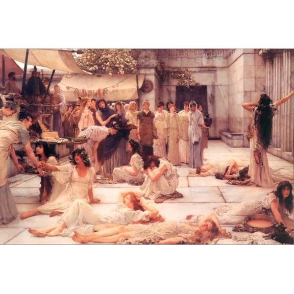 Art.com The Women of Amphissa Stretched Canvas Print Wall Art by Sir Lawrence Alma-Tadema, 18" x 12"