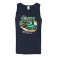 thumbnail image 2 of Wild Bobby, 1946 Vintage Ford Woody Chasing Waves Cars and Trucks Mens Graphic Tank Top, Navy, Small, 2 of 3
