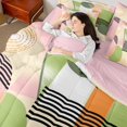 thumbnail image 4 of Homewish Geometric Stripes Circle 7-Piece Twin Bedding Sets for Female Men Teens,Vintage Aesthetic Bedding Comforter Set,Abstract Geometric Breathable Sheet Sets,Breathable Home Decor,Reversible, 4 of 8