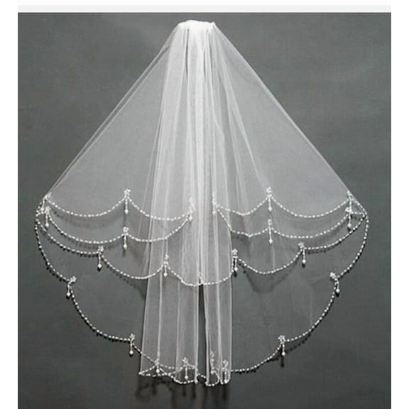 HONMEET White Short Wedding Veil 1 Pack Modern Bridal Veil for Women Elegant Wedding Accessories and Ceremony