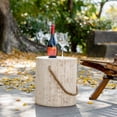 thumbnail image 3 of Rustic Outdoor Grain Side Table Ceramic Build in Brown Finish, 3 of 8