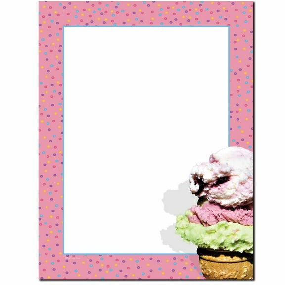 Ice Cream Cone Letterhead, Printer & Copier Paper, 100 Sheets per Pack
