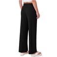 thumbnail image 7 of Womens Wide Leg Palazzo Linen Pants High Waist Split Ankle Casual Flowy Boho Travel Pant Summer Lounge Beach Vacation, 7 of 7