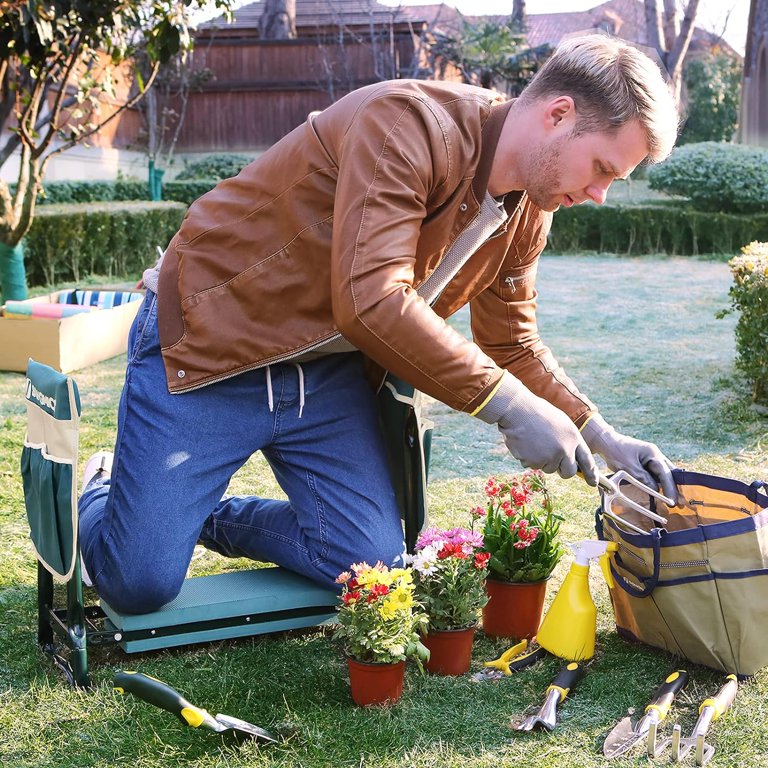 Garden Kneeler and Seat, Multifunctional Garden Kneeling Bench