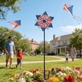 thumbnail image 3 of Japceit Patriotic Wind Spinner, All Weather American Flag Design Outdoor Ornament, Metal Windmill Garden Decor for Yard, Patio, Porch, Home Exterior, 3 of 6