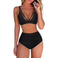 thumbnail image 2 of MSJUHEG Peplum Swimsuits for Women,Bikinis Set,Bralette Bikini Set,Bikini Sets for Women,2 Piece Bikini Set,Full Coverage Swimsuits for Women,Halter String Black L, 2 of 5