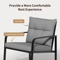 thumbnail image 4 of 3-Piece Outdoor Bistro Set with Glass Coffee Table, Aiho Outdoor Patio Conversation Set with Soft Cushion for Garden, Backyard, Poolside, Balcony - Gray, 4 of 11