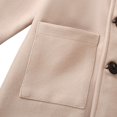 thumbnail image 5 of GiLiling Kids Toddler Boys and Girls Single Breasted Pea Coat Wool Blend Trench Coat Long Sleeve Mid Length Hooded Overcoat ﻿ (Khaki, 3-4 Years), 5 of 7