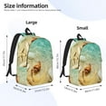 thumbnail image 2 of Bingfone Starfish And Seashell On The Beach Print Canvas College Laptop Backpack, Large Capacity Lightweight College Bookbag Casual Daypack-Small, 2 of 5