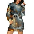 thumbnail image 4 of SwiftWear ​Women's Halloween Hooded Dress with Ghost/Pumpkin Print - Spooky Sweatshirt Dresses Casual/Halloween Costume, Dual Pockets, Cozy & Trendy​, 4 of 7
