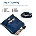 thumbnail image 4 of Costway Drawstring Backpack String Bag Folding Sports Sack w/Zipper Pocket Blue, 4 of 11