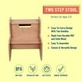 thumbnail image 4 of Wildkin Kids Wooden Two-Step Stool for Kids and Adults, Perfect for Kitchen or Bathroom Use, Stepping Stool Features Two Convenient Carrying Handles, Suitable for Individuals Up To 200lbs (Oak), 4 of 10