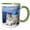 Green/White, variant on 3drose, Traditional Blue Roofed Churches and Homes, Santorini. Greece., 15oz Mug