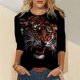 thumbnail image 1 of Puntoco Blusa informal de manga larga con cuello redondo y estampado de animales novedosos para mujer Puntoco Puntoco-1326, 1 of 5