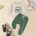 thumbnail image 2 of 6-12 Month Boy Clothes Toddler Girls Clothes Toddler Baby Boy Fall Winter Clothes Spring Long Sleeve Sweatshirt Pullover Tops + Joggers Pants Outfit Set Beige 18-24 Months, 2 of 4