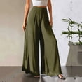 thumbnail image 3 of Costeam Womens Chiffon High Waist Wide Leg Pants Full Inner Lining Side Slip Pockets Full Length Lightweight Flowy Loose Straight Casual Dress Trousers, 3 of 7