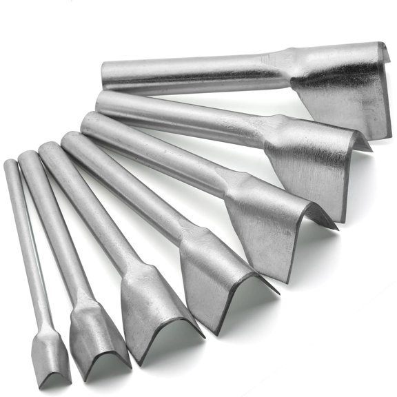 7pcs Leather Craft Cutter V-Shape Punch Cutting Tools for Belt Wallet Bag with 7 Sizes (10mm, 15mm, 20mm, 25mm, 30mm, 35mm, 40mm)